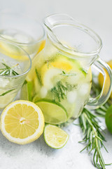 Lime, lemon and rosemary fresh lemonade