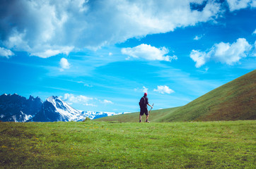 tourist travel mountains single