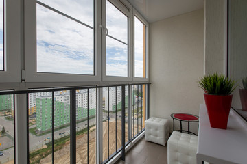 Beautiful view from the balcony to the new residential area