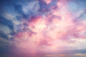 Naklejka na ściany i meble abstract pink colored background / blurred multicolored clouds, spring background