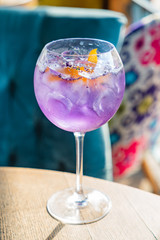 lavender cocktail with orange zest