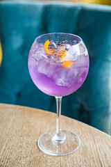 lavender cocktail with orange zest