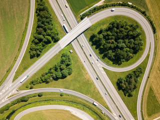 Aerial View Oensingen Switzerland Highway Intersection