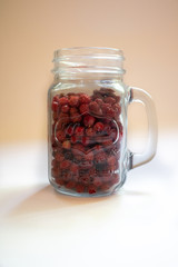 Jar with strawberries on a white background 6
