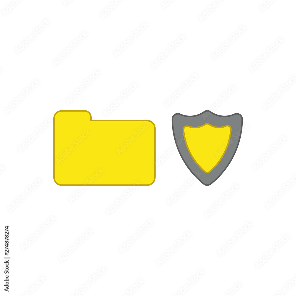 Poster vector icon concept of closed folder with shield guard.