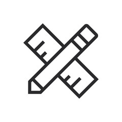 Ruler vector icon in modern style for web site and mobile app