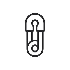 Safety pin vector icon in modern style for web site and mobile app