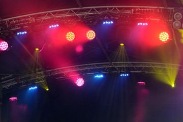 stage lights on a concert. color