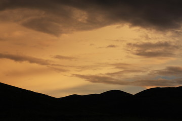 sunset in the mountains