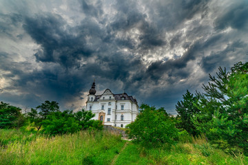 Obraz premium Panorama HDR of the Tatra Mountains and Zakopane in Poland, National Park, pictures taken in cloudy day.