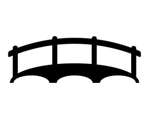 Bridge over the river, black on a white background, vector