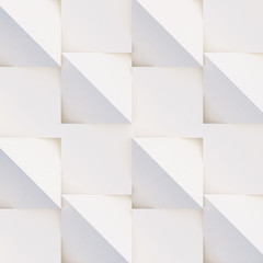 Obraz premium 3D pattern made of white and beige geometric shapes, creative background or wallpaper surface made of light and shadow. Futuristic seamless decorative abstract texture design, simple graphic elements