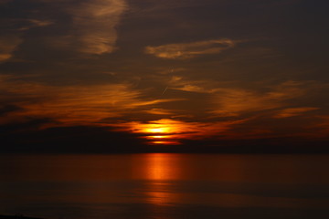 Sunset on the sea. Summer evening.