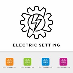 electric setting logo vector icon ilustration