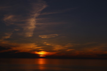 Sunset on the sea. Summer evening.