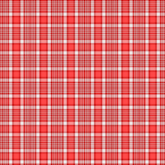 Tartan Pattern in Red and White . Texture for plaid, tablecloths, clothes, shirts, dresses, paper, bedding, blankets, quilts and other textile products. Vector illustration EPS 10