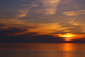 Sunset on the sea. Summer evening.