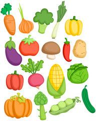 a vector collection of many vegetables
