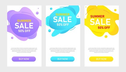 Sale banner template design. Stories discount example. Summer give-away illustration.