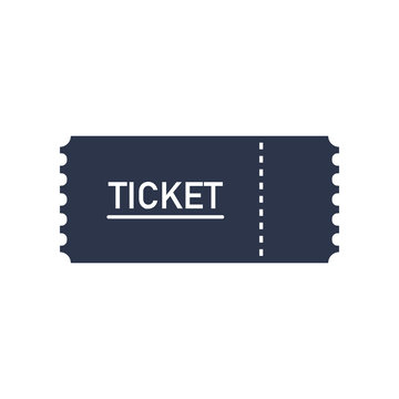Ticket icon flat vector illustration