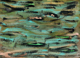 Abstract background, hand-painted texture, watercolor painting, splashes, drops of paint, paint smears. Design for backgrounds, wallpapers, covers and packaging.