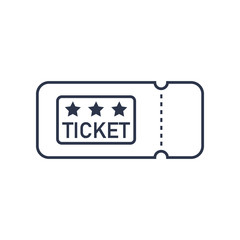 Ticket icon flat outline vector illustration