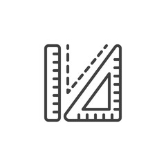 Sewing rullers line icon. linear style sign for mobile concept and web design. Tailor measurement tool outline vector icon. Symbol, logo illustration. Vector graphics