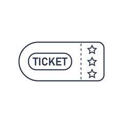 Ticket icon flat outline vector illustration
