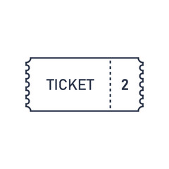 Ticket icon flat outline vector illustration