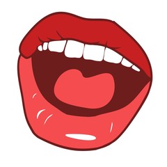 Seductive sexy lips, color vector image