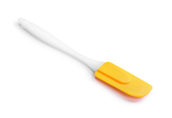 Silicone spatula for cooking on an isolated white background