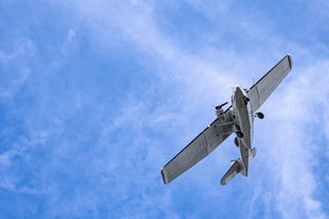 Airplanes on airshow. Aerobatic team performs flight at air show in Krakow, Poland.