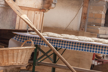 Traditional Rye flour bread cooked on site during the 