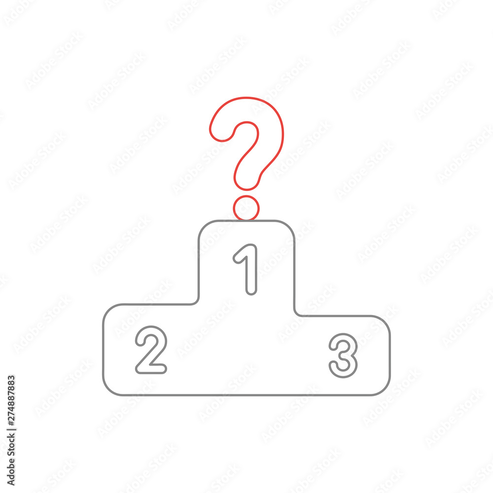 Poster Vector icon concept of podium with first, second and third places and question mark.
