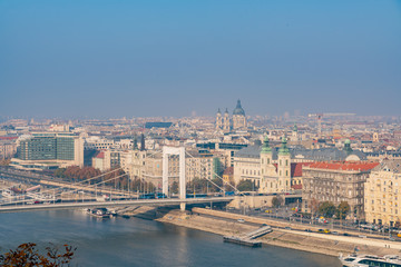 Fototapeta na wymiar Aerial view of the famous Elisabeth Bridge