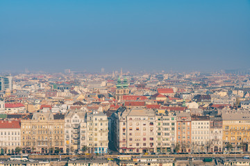 Obraz premium Afternoon aerial view of Budapest cityscape