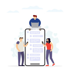 Male and female chatting on the Internet. Social media