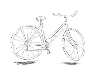 Fototapeta na wymiar Graphic sketch of bicycle