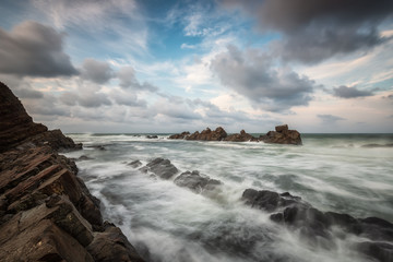 At the end of the summer / Magnificent view of the rocky coastline of the Black sea in September