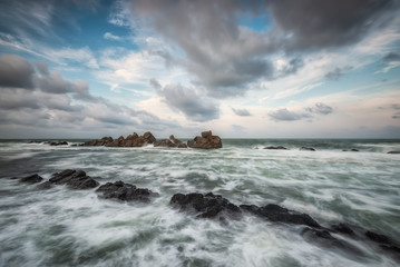 At the end of the summer / Magnificent view of the rocky coastline of the Black sea in September
