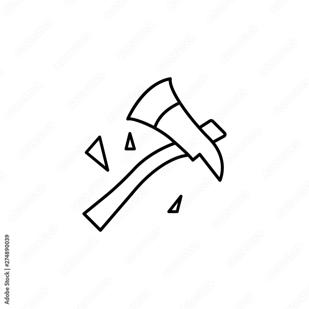 Aufkleber axe, firefighter icon. element of firefighter icon. thin line icon for website design and developmen
