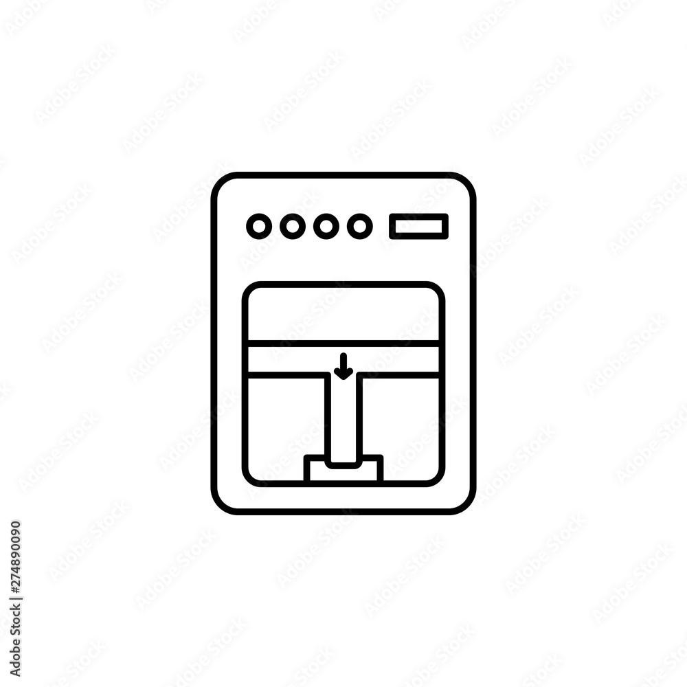 Poster fire alarm, firefighter icon. element of firefighter icon. thin line icon for website design and dev