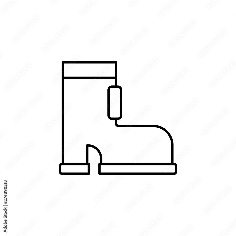 Poster boots, firefighter icon. element of firefighter icon. thin line icon for website design and developm