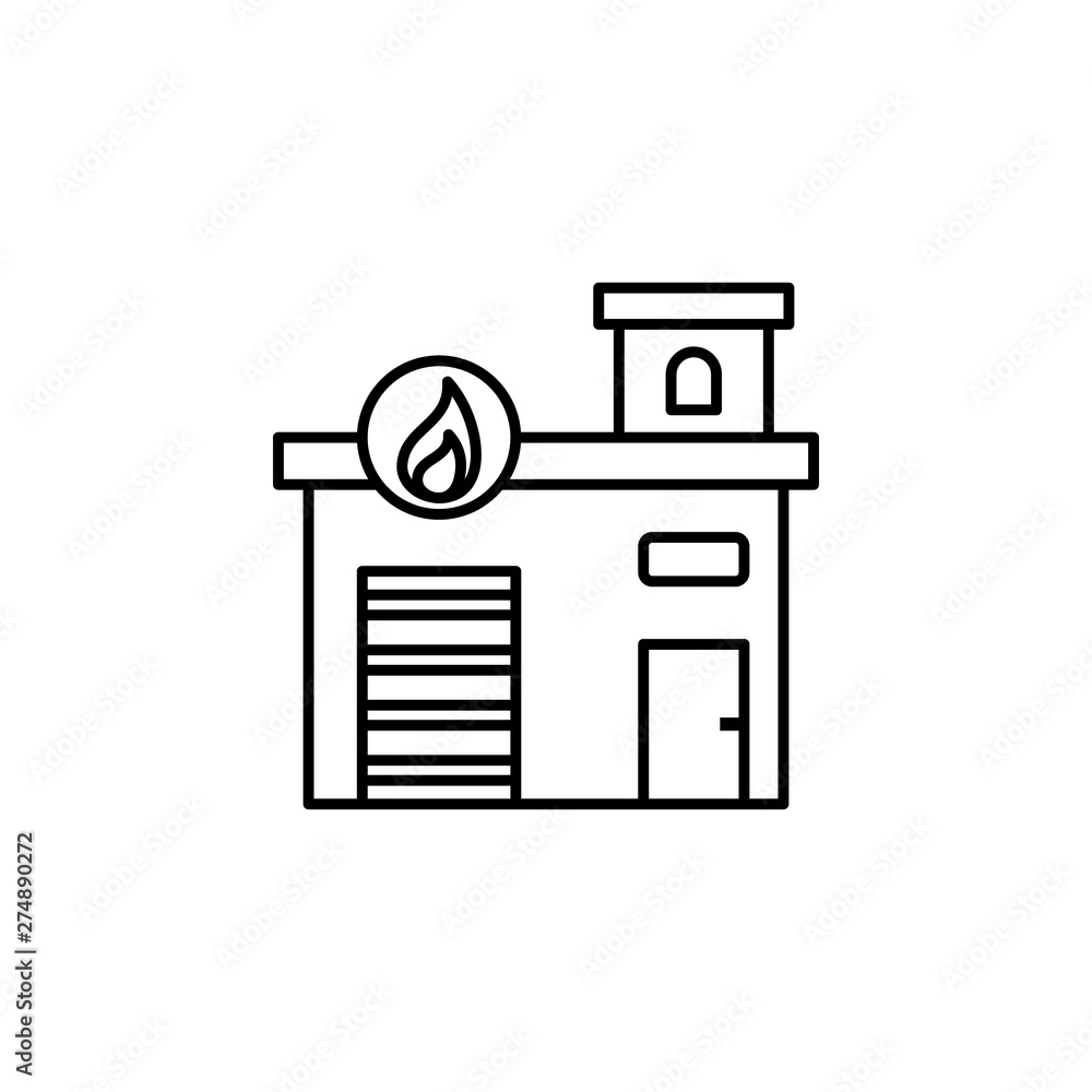 Aufkleber fire station, firefighter icon. element of firefighter icon. thin line icon for website design and d