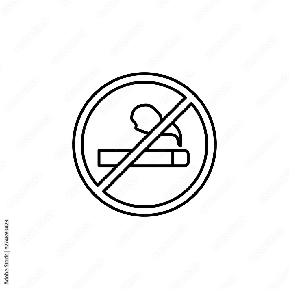 Poster no smoking, firefighter icon. element of firefighter icon. thin line icon for website design and dev