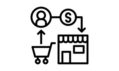 Flat icons set for online shopping and internet design elements