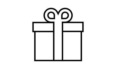 Gift box with ribbon line icon for presents and celebrations