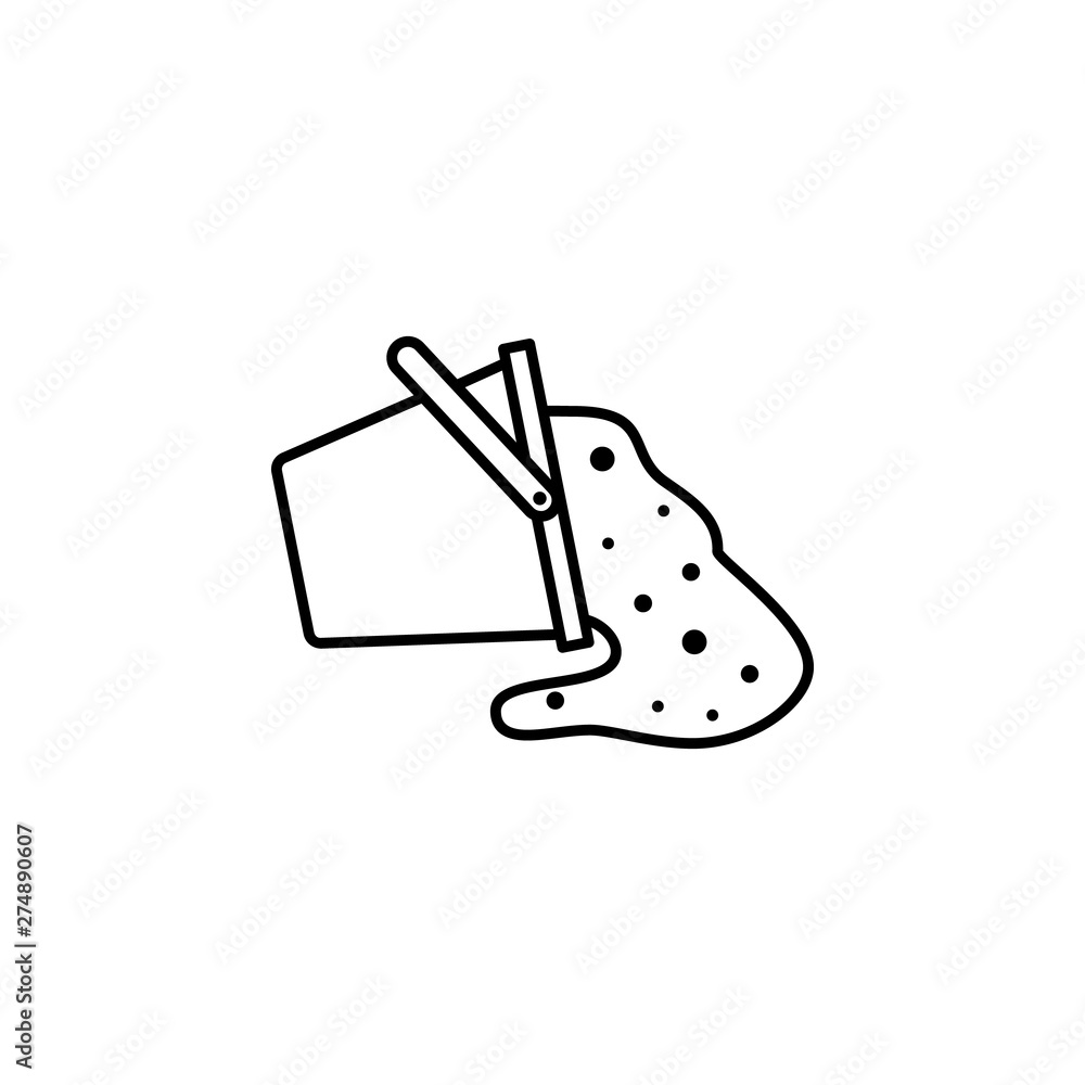 Poster sand bucket, firefighter icon. element of firefighter icon. thin line icon for website design and de