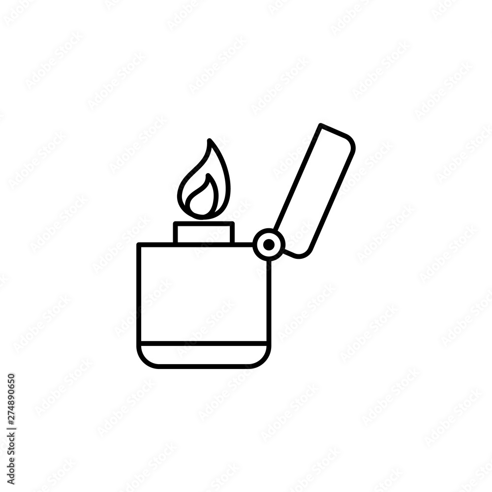Poster lighter, firefighter icon. element of firefighter icon. thin line icon for website design and develo