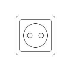 Ouline electric outlet symbol. Power Socket pinctogram. Plug socket icon.